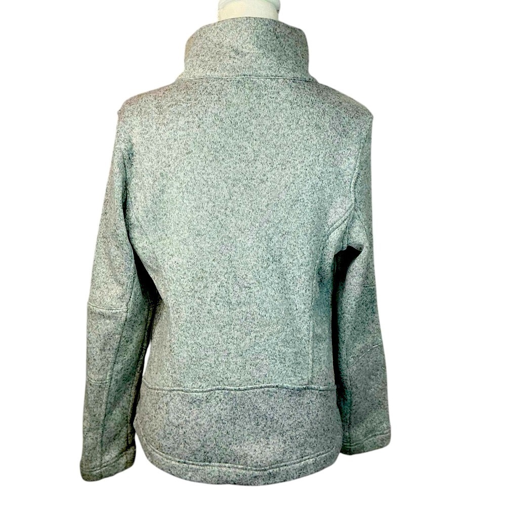 Go Warm Moto Jacket Women Heather Gray Asymmetrical Metal Zip Pockets Zip Up M - Picture 3 of 16